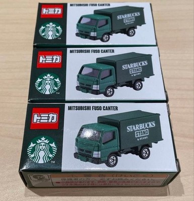 Set of 3 STARBUCKS STAND by BEAMS Tomica Mitsubishi Fuso Canter