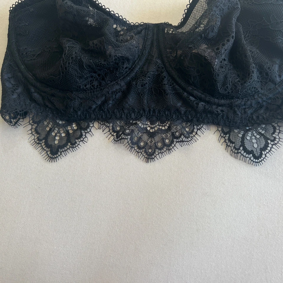 Victoria's Secret Bra 32DDD Dream Angels Push-Up Without Padding Black Lace C1 - Image 3 of 4