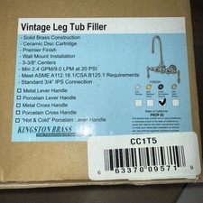 Kingston Brass CC1T Vintage Wall Mounted Clawfoot Tub Filler - Bronze