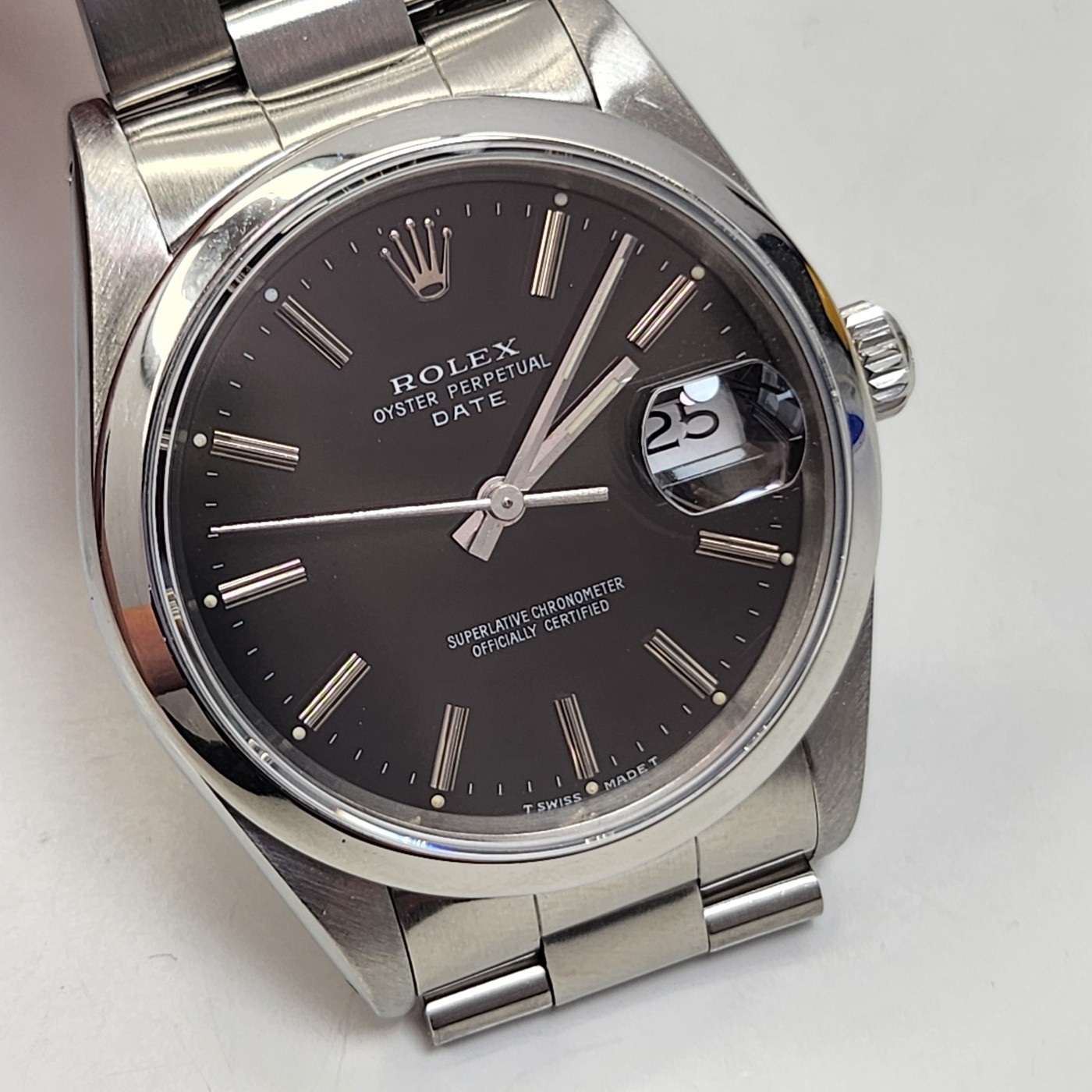 Rolex Date 34 mm Black Oyster Steel Automatic Watch 15200 L Series 1989