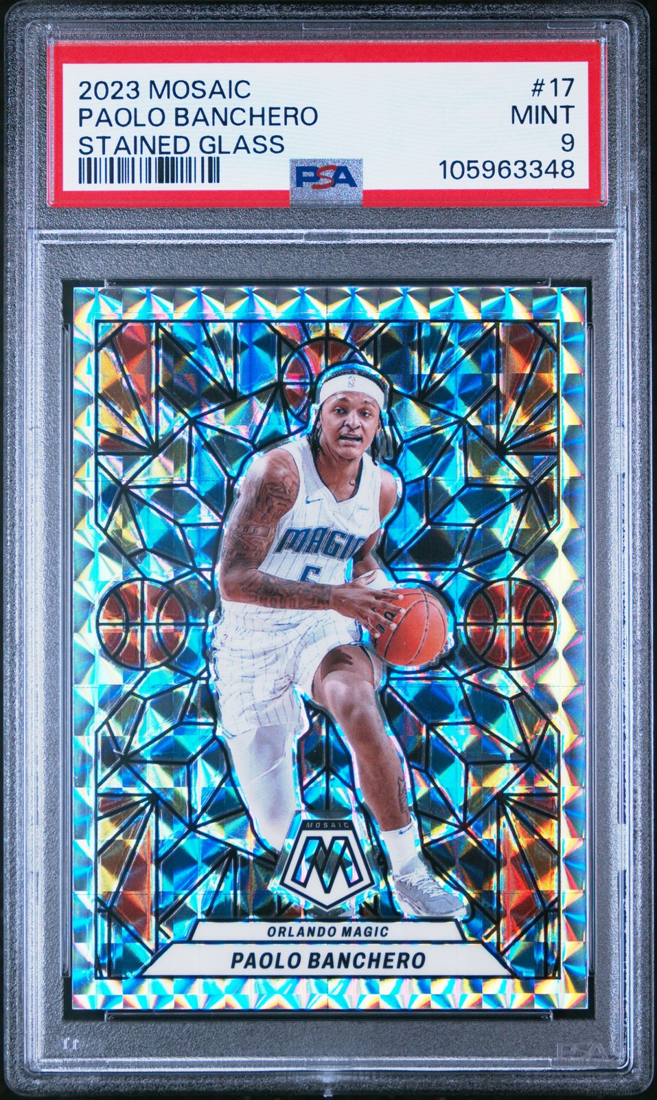 2023 Panini Mosaic Stained Glass #17 Paolo Banchero PSA 9