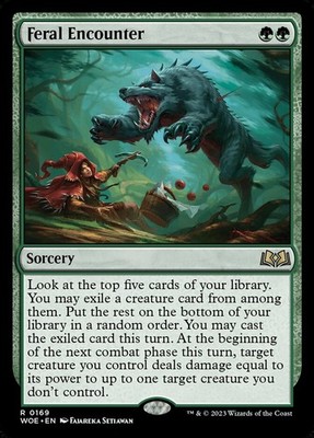 + Feral Encounter near mint englisch Wilds of Eldraine Rare Magic the Gathering