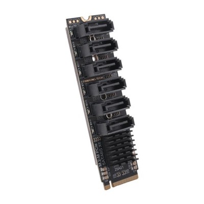 M.2 MKEY PCI-E Riser Card M.2 NVME zu SATA3.0 PCIE zu  6Gpbsx6-Port Erweite9741