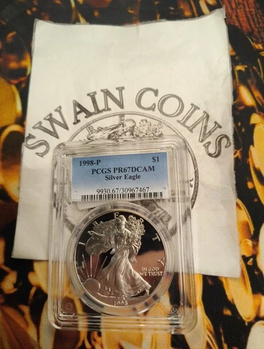 New Listing1998-P American Silver Eagle Dollar PR67 DCAM E-166