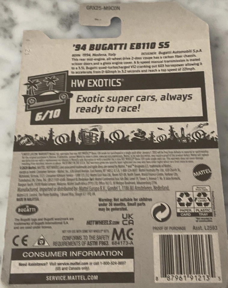 Hot Wheels New For 2021 ‘94 Bugatti EB110 SS - Image 2 of 2