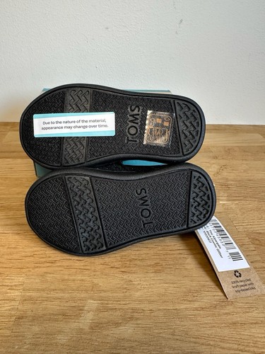 Mocasín Toms Girls Clásico Alpargata Plano Negro Brillo Cósmico Niño Reino Unido 4 - Imagen 4 de 6
