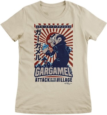 Die Schlümpfe Damen T-Shirt Gargamel-Attack Of The Smurfs Village Girly Tee RB-5