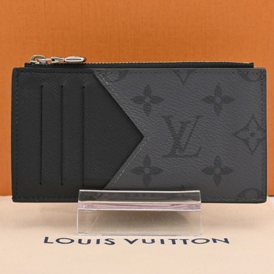Authentisches LOUIS VUITTON Monogram Eclipse Kartenetui schwarz grau lv5629cs