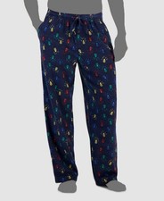 Club Room Men's Blue Holiday Lights Fleece PJ Pajama Pants Sleepwear Size XXL