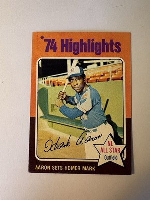 1975 Topps #1 HanK Aaron '74 HIGHLIGHTS Sets Home Run Mark ~ EX/MT+
