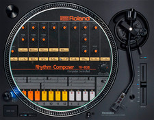 Roland TR-808 Drum Machine Retro Sampler 12" Plattenspieler DJ Slipmat Vinyl Technics