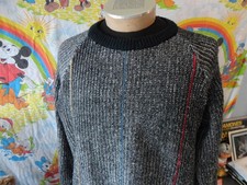 Vintage 80's Saturdays Gray Stripe Sweater Size Xl