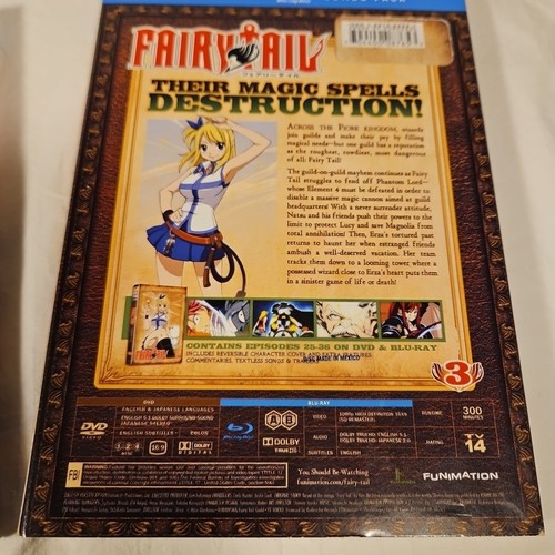 Fairy Tail: Part 2 and 3 (Blu-ray/DVD Combo) 8 discs with slip cover MINT - Picture 4 of 8