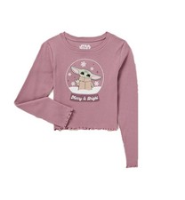 Star Wars The Mandalorian Girls Baby Yoda Long Sleeve Tee - Medium