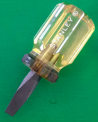 NOS NEW Stanley Tools USA Flat Head Slotted 2012 Stubby Screwdriver