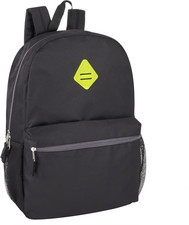 19" Classic School Backpacks with Mesh Side Pockets, Solid Color Backpack for Ki