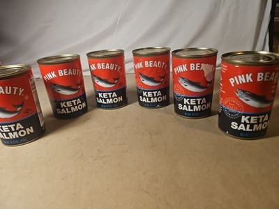 Pink Beauty Wild Alaskan Fresh Canned Salmon Omega-3  Keta 6 cans  Exp 6/29