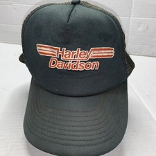 Vintage Harley Davidson Trucker Snapback Made in USA Puff Paint Motorcycle