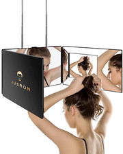 3 Way Mirror for Self Hair Cutting, 360 Trifold Barber Mirrors 3 Sided Makeup to