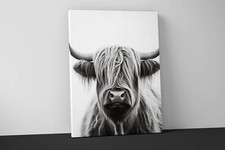 Highland Cow Wall Art - Cow Canvas Print - Wall Art Print - Cow Decor V98