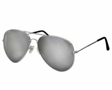 Silver Mirrored - Aviator Glasses Pilot Police Fancy Dress Rock/Pop Star Party