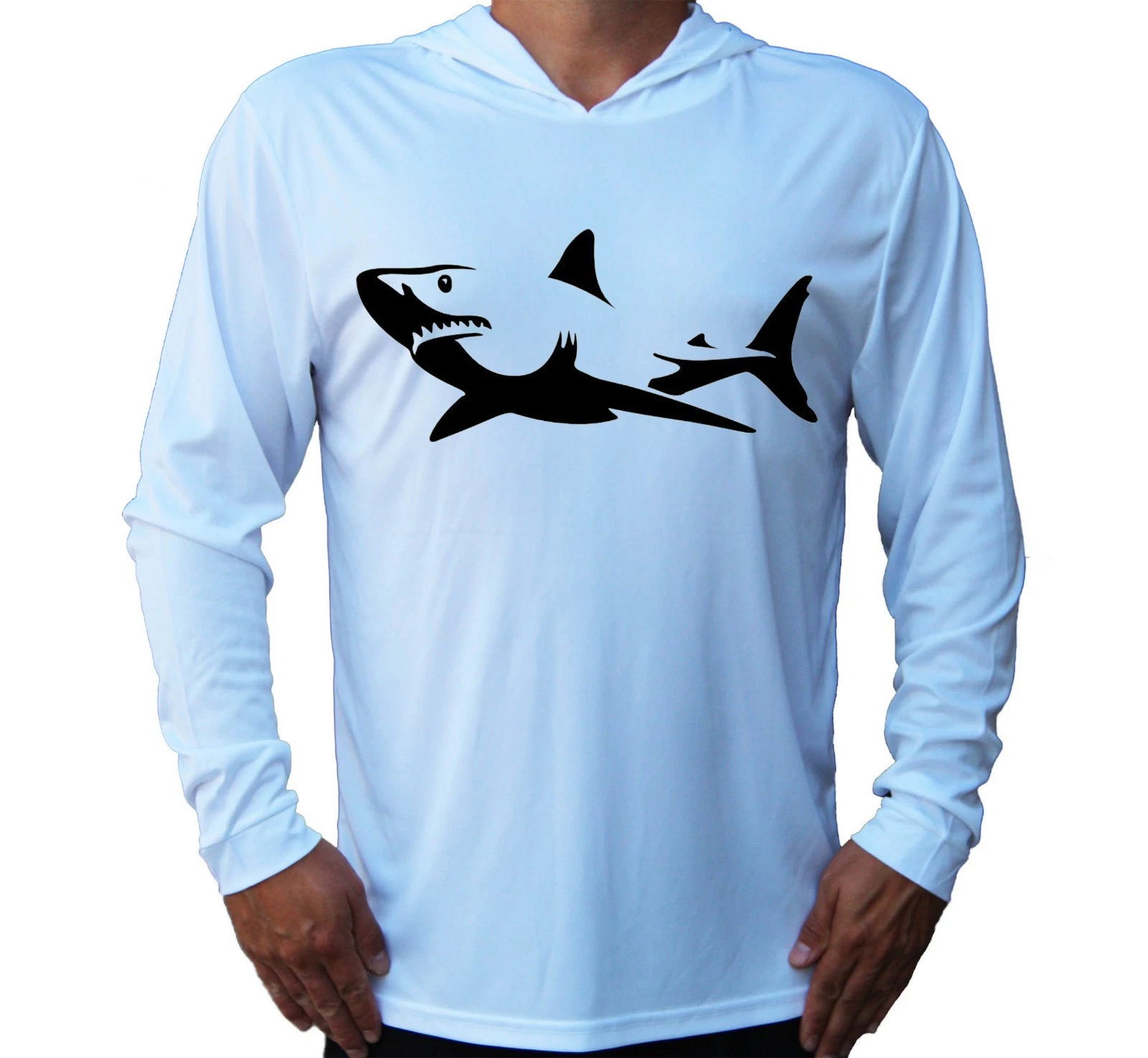 Shark Fish Fishing Boat Beach Sport UV Protected UPF 50 Long Sleeve T-Shirt Hood
Opens in a new wind