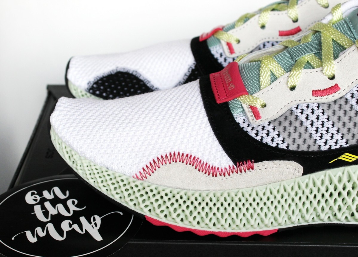 Adidas ZX4000 4D Printed Futurecraft White Grey Green UK 3 4 5 6 7