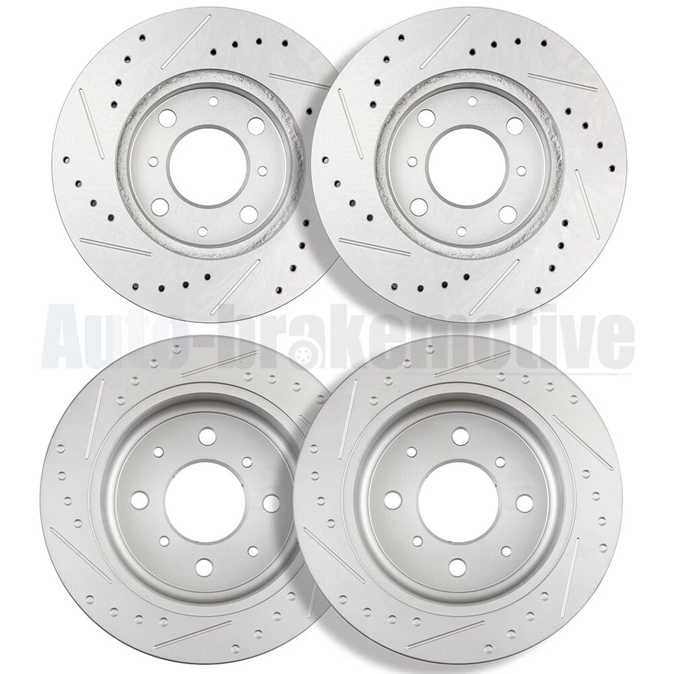 4X FRONT REAR DRILL SLOT BRAKE DISCS ROTORS FOR HONDA CIVIC DEL SOL HATCHBACK - Image 3 of 4