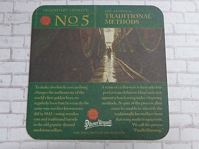 Beer Collectible Coaster PILSNER URQUELL Brewery Pilsen ~ Traditional Methods