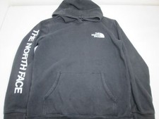 The North Face Boys Size XL Hoodie Black Long Sleeve Pocket Logo Print Active