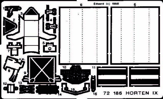 Eduard Accessories 72186 - 1:72 Horten Ix/Go 229 - Etching Set - New