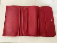 Portefeuille En Cuir Texier 5932 - Rouge - 3 Volets Avec Fermeture éclair - Neuf Avec étiquettes