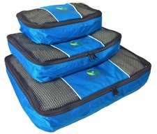 TouchOf 3-Piece Packing Cube Set  Travel Luggage Organizer Compression Suitcase 