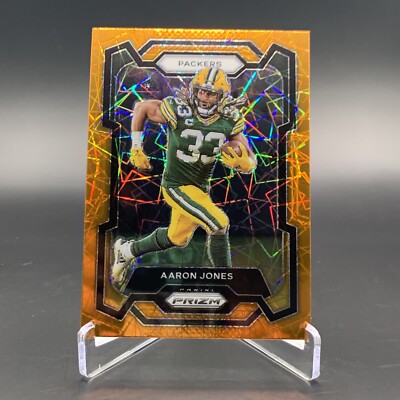 2023 Panini Prizm Aaron Jones #105 Orange Laser Green Bay Packers