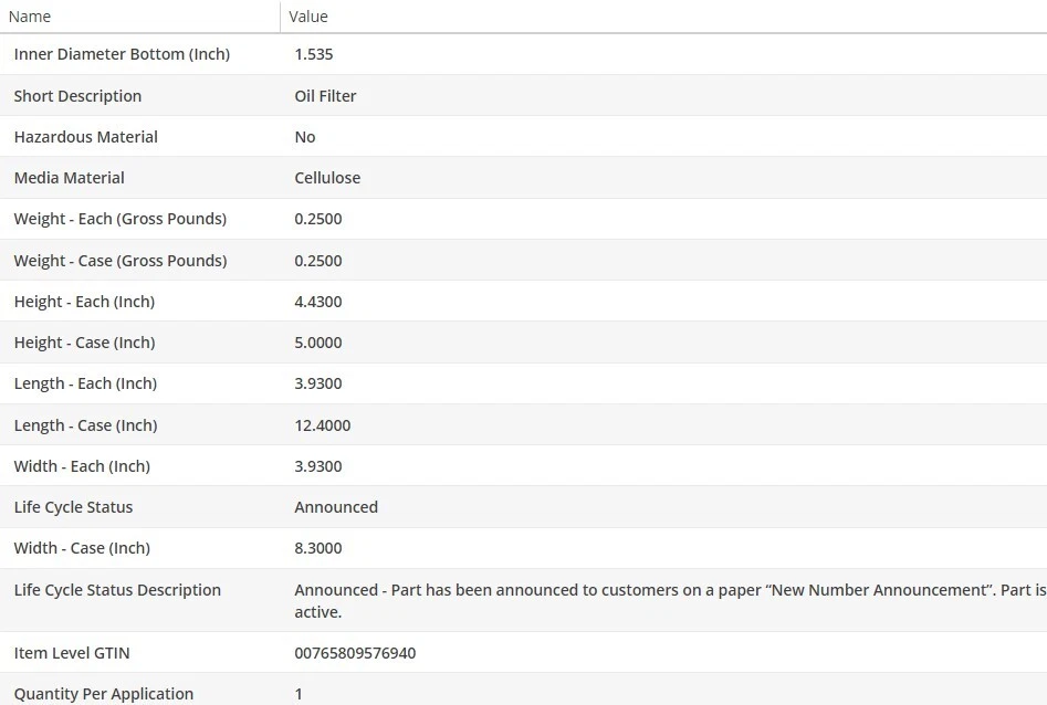OEM Type Oil Filter WIX for BMW M5 2006-2010 V10-5.0L - Imagem 4 de 4