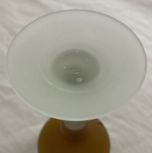 Vintage Handmade Tortoise Shell Frosted Glass Pitcher & 3 Goblet Set - Picture 15 of 24
