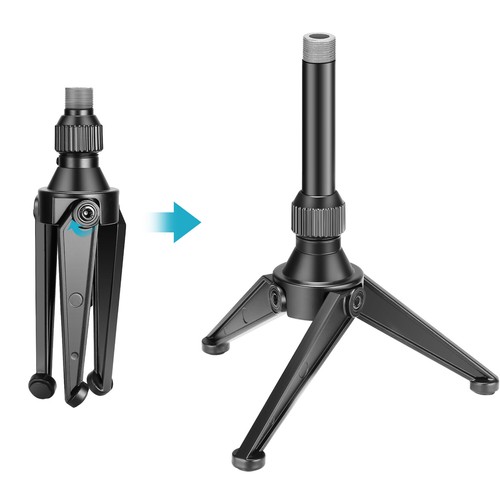 Neewer Foldable Iron Mini Desktop Microphone Tripod Stand for Lectures, Podcasts - Picture 8 of 8