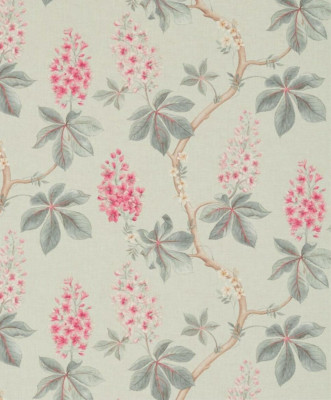 SANDERSON CURTAIN FABRIC  Chestnut Tree 3.65 METRES SEASPRAY/PEONY LINEN BLEND