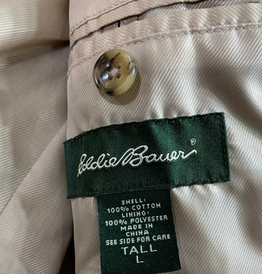 Куртка мужская Eddie Bauerr Blazer L высокая хаки на 3 пуговицах с одним отверстием без подкладки - Изображение 3 из 4