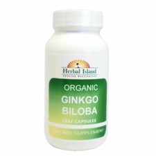 Ginkgo Biloba Capsules Organic- 60 Count 500mg Each Anti-aging, Improve Memory 