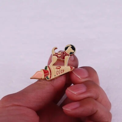 Astronaut Laika Space Dog CCCP Soviet Union USSR Enamel Pin Badge Jewelry Replic