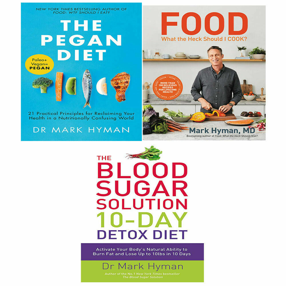 Mark Hyman 3 Books Collection Set Pegan Diet, Blood Sugar Solution, Food