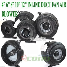 4" 6" 8" 10" 12" Inline Exhaust Duct Fan Air Cooling Blower Hydroponic