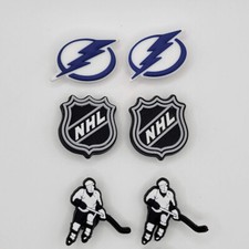 NHL Tampa Bay Lightning Hockey Team For Crocs Shoe Charms Jibbitz - 6 Pieces