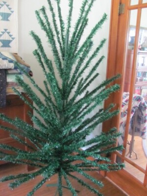 Sapin De Noël Vintage En Cellophane Consolidated Novelty - 4 Pieds (122 Cm) - Années 60