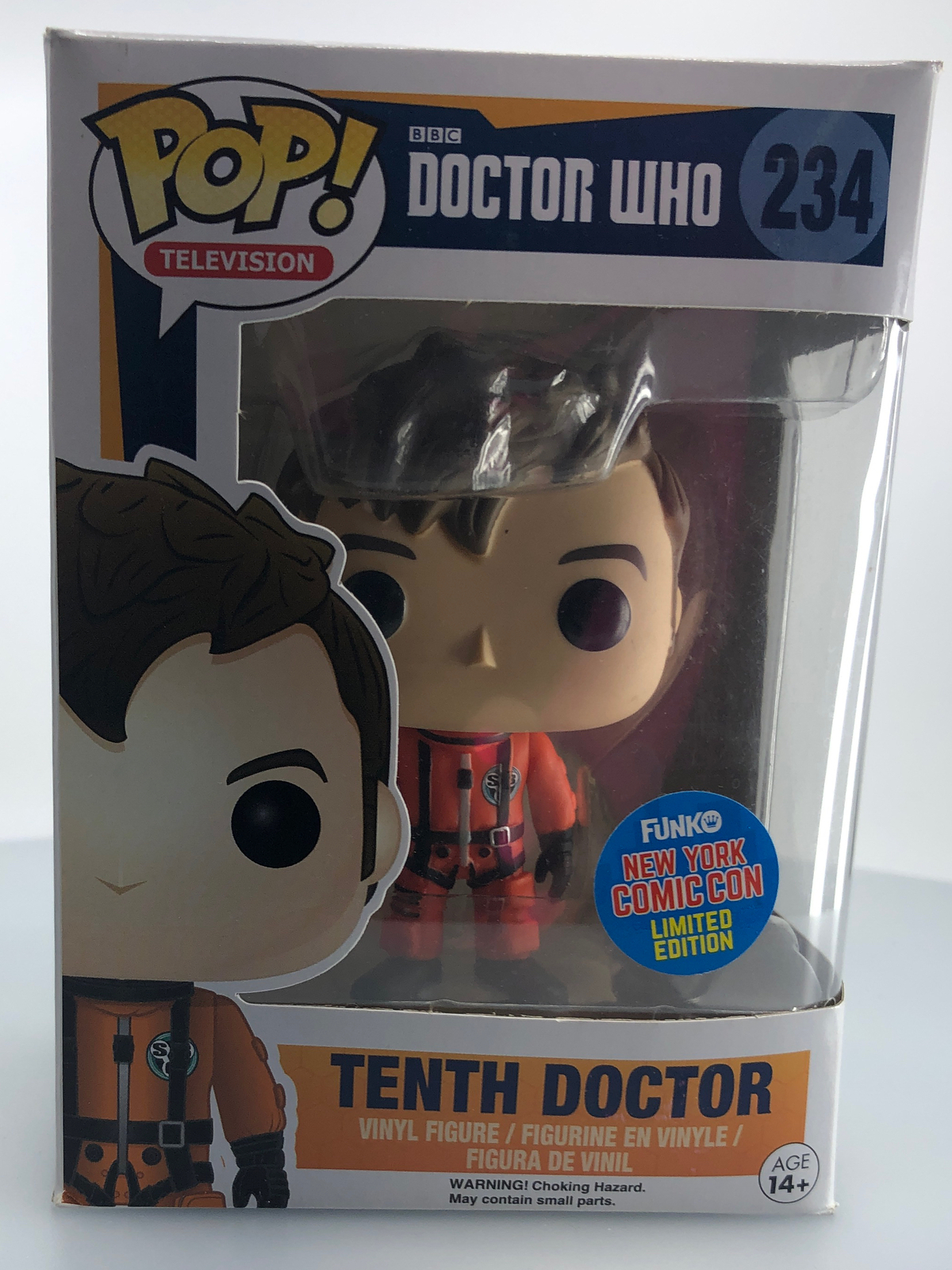 Funko Pop! Traje Espacial Television Doctor Who 10Th Doctor Naranja #234 Dañado