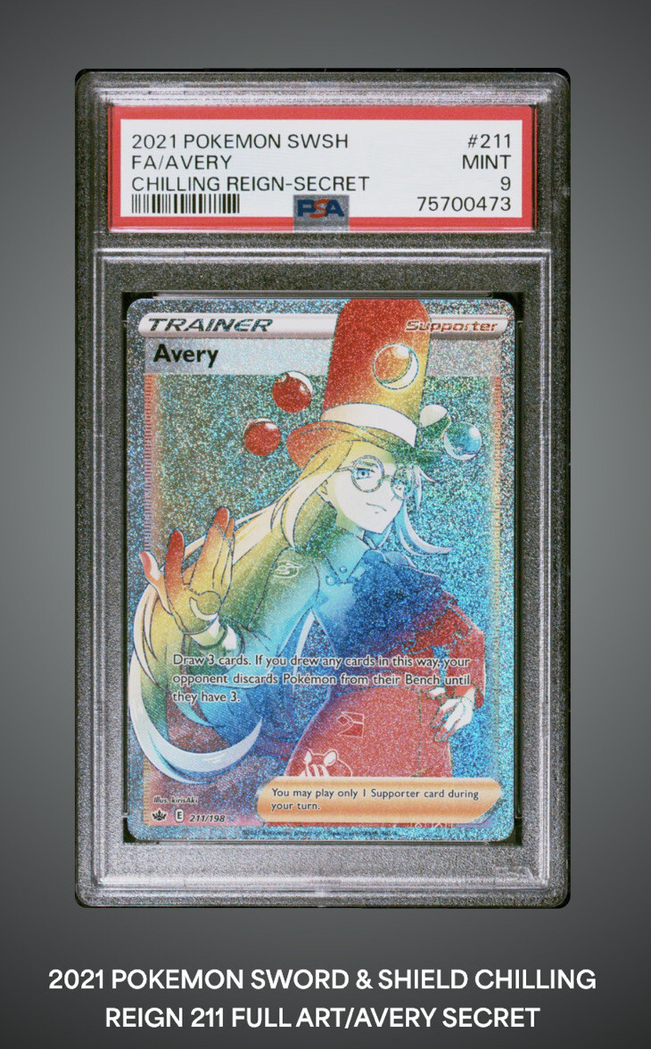 2021 Pokemon SWSH Chilling Reign Avery Full Art FA Secret Rare 211/198 PSA 9 