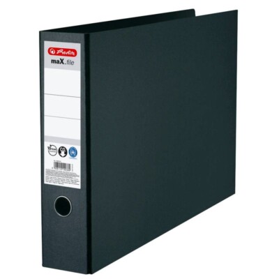 Herlitz A3 Ordner Max.file schwarz marmoriert 7,5cm quer 10397073