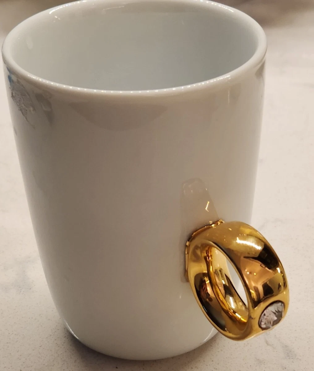 Carat Ring Cup Coffee Mug Diamond Ring Gold Floyd Fun Gift Swarovski | eBay