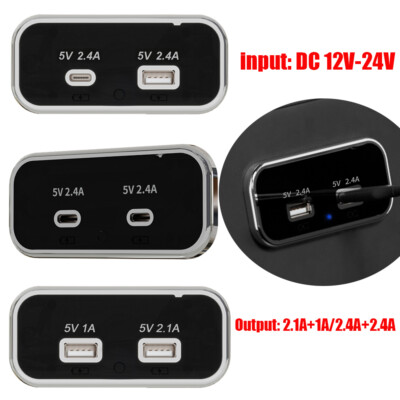 Auto Steckdose Dual USB Ladegerät 12V 24V Buchse KFZ Einbau Wohnmobile Wohnwage